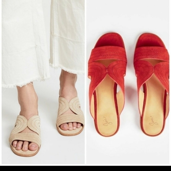 JOIE Paetyn sandals  suede red   10 - Picture 1 of 10